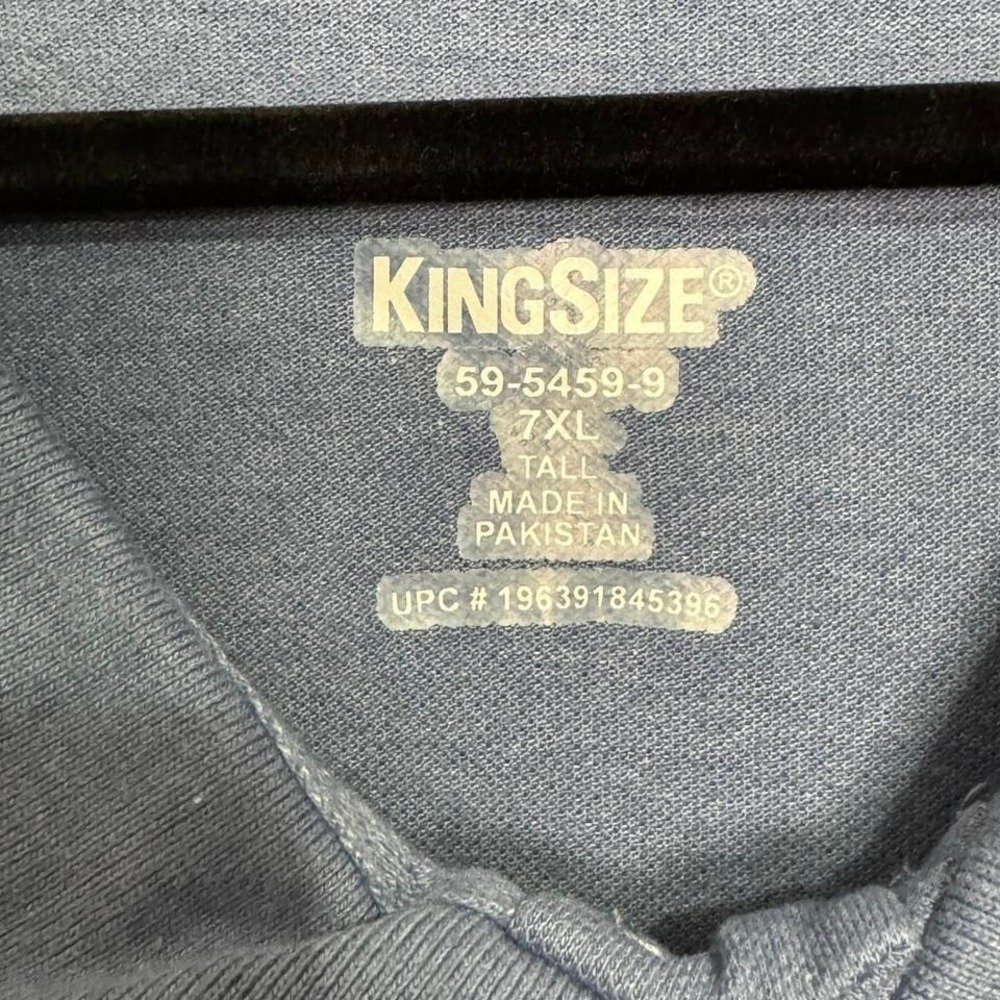 KingSize Polo Shirt Sz 7XL Tall Blue Casual Basic Oversized Big & Tall Normcore - Picture 3 of 4